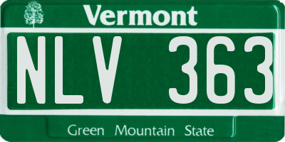VT license plate NLV363