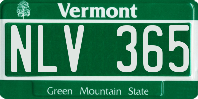 VT license plate NLV365