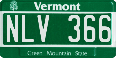 VT license plate NLV366