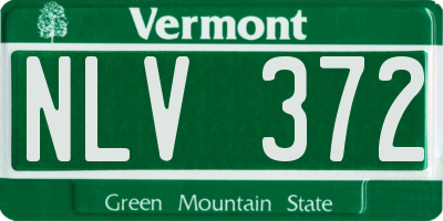 VT license plate NLV372