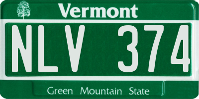 VT license plate NLV374