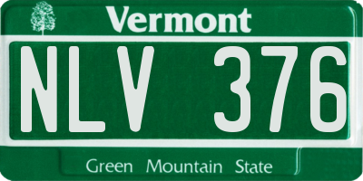VT license plate NLV376