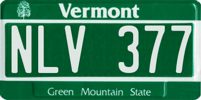 VT license plate NLV377