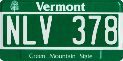 VT license plate NLV378