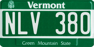 VT license plate NLV380
