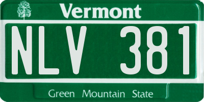 VT license plate NLV381