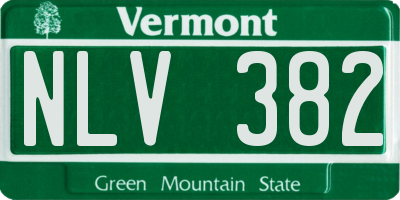 VT license plate NLV382