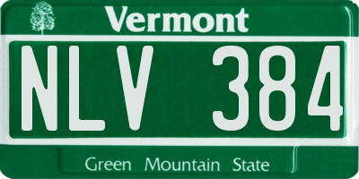 VT license plate NLV384