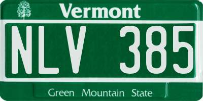 VT license plate NLV385