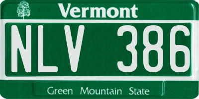 VT license plate NLV386