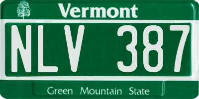 VT license plate NLV387