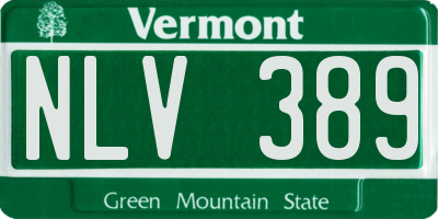 VT license plate NLV389