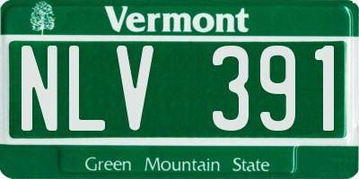 VT license plate NLV391