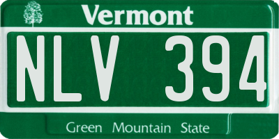 VT license plate NLV394