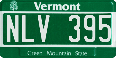 VT license plate NLV395