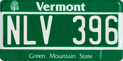 VT license plate NLV396