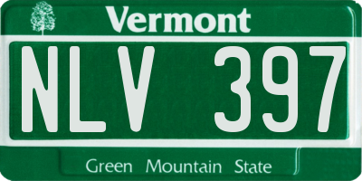 VT license plate NLV397