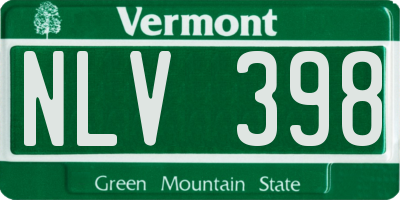 VT license plate NLV398