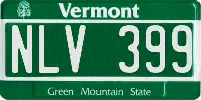 VT license plate NLV399