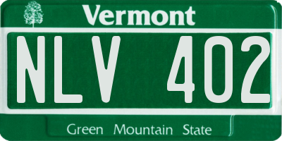 VT license plate NLV402