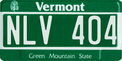 VT license plate NLV404