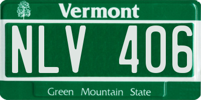VT license plate NLV406