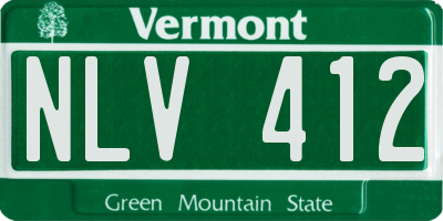 VT license plate NLV412