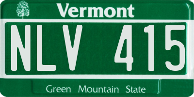 VT license plate NLV415