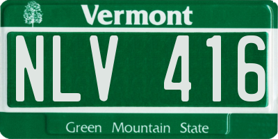 VT license plate NLV416