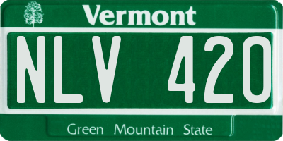 VT license plate NLV420