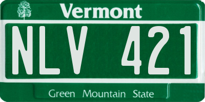 VT license plate NLV421