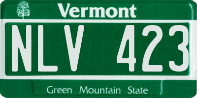 VT license plate NLV423