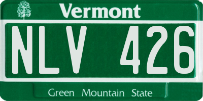 VT license plate NLV426