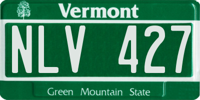 VT license plate NLV427