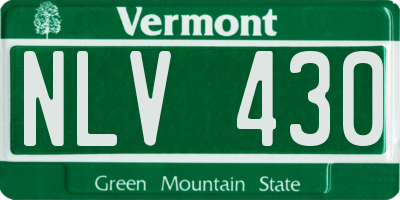 VT license plate NLV430