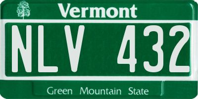 VT license plate NLV432
