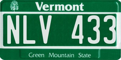 VT license plate NLV433