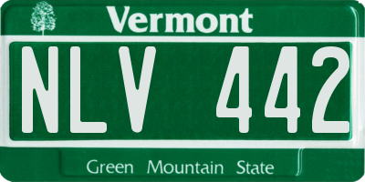 VT license plate NLV442