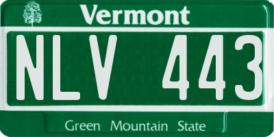 VT license plate NLV443