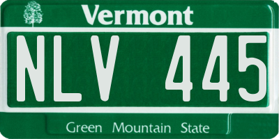VT license plate NLV445