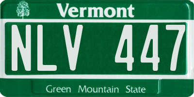 VT license plate NLV447