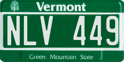 VT license plate NLV449