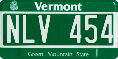 VT license plate NLV454