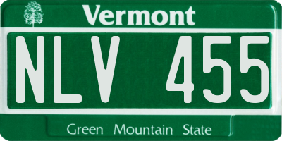 VT license plate NLV455