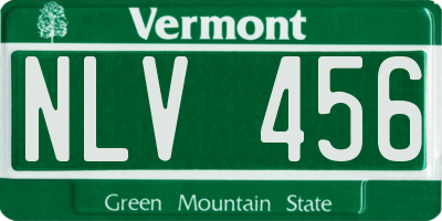 VT license plate NLV456