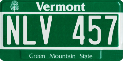 VT license plate NLV457