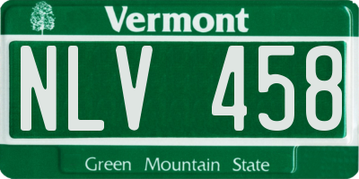 VT license plate NLV458