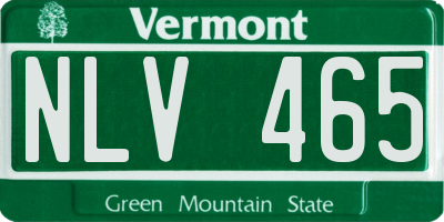VT license plate NLV465
