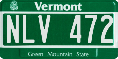 VT license plate NLV472