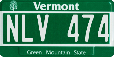 VT license plate NLV474